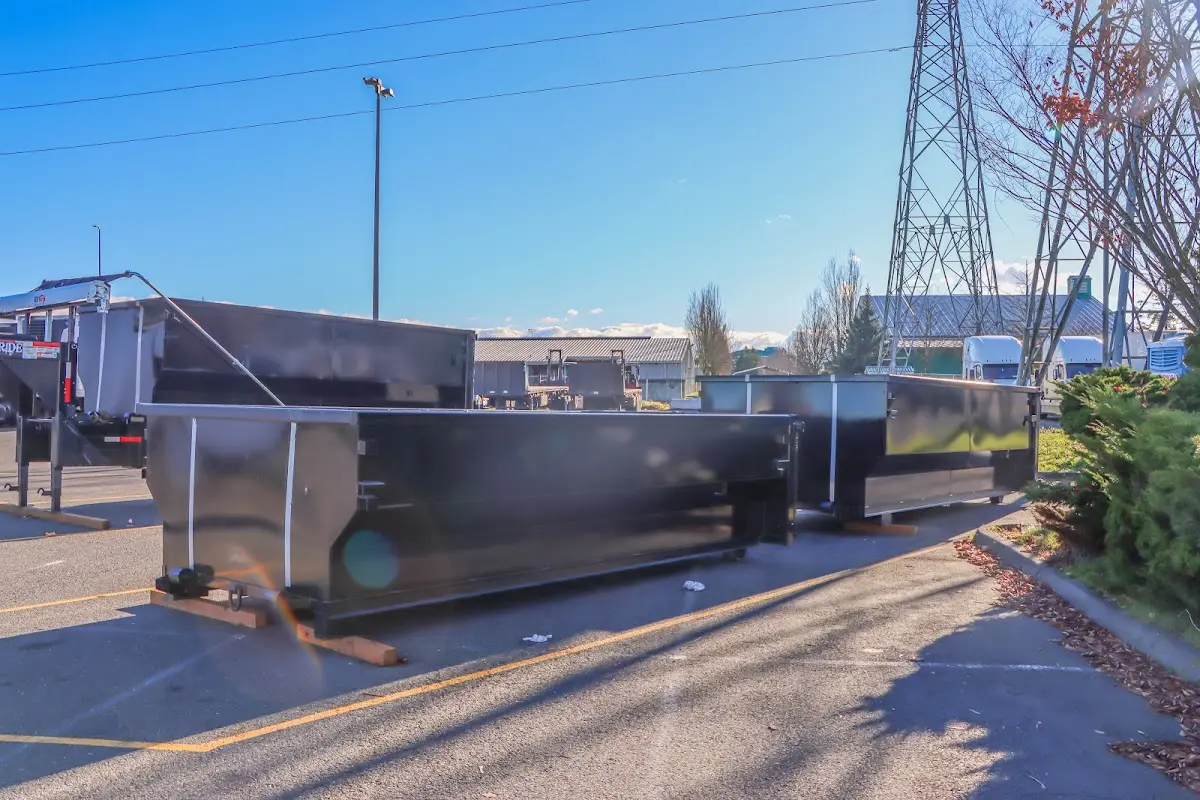 Roll-off dumpster ready for waste disposal at job site for Residential Dumpster Rental in Union City